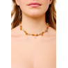 Gold plated Tessuto Necklace with Amber