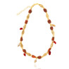 Gold plated Tessuto Necklace with Coral