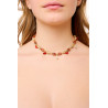 Gold plated Tessuto Necklace with Coral