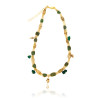 Gold plated Tessuto Necklace with Green Agate