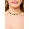 Gold plated Tessuto Necklace with Green Agate