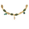 Gold plated Tessuto Necklace with Malachite