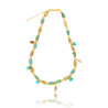 Gold plated Tessuto Necklace with Turquoise