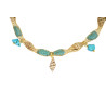 Gold plated Tessuto Necklace with Turquoise