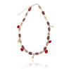 Silver Tessuto Necklace with Coral