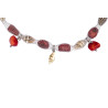 Silver Tessuto Necklace with Coral