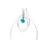 Silver Triple Hoop Earring with Turquoise