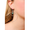 Silver Triple Hoop Earring with Turquoise