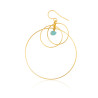 Gold plated Triple Hoop Earring with Turquoise