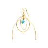 Gold plated Triple Hoop Earring with Turquoise