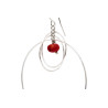 Silver Triple Hoop Earring with Coral