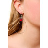 Silver Triple Hoop Earring with Coral