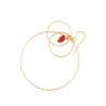 Gold plated Triple Hoop Earring with Coral