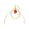 Gold plated Triple Hoop Earring with Coral