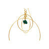 Gold plated Triple Hoop Earring with Malachite