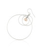 Silver Triple Hoop Earring with White Keshi Pearl