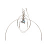 Silver Triple Hoop Earring with Black Keshi Pearl