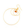 Gold plated Triple Hoop Earring with Amber