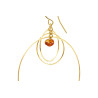 Gold plated Triple Hoop Earring with Amber