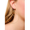 Gold plated Triple Hoop Earring with Amber