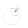 Silver Triple Hoop Earring with Amethyst