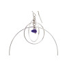 Silver Triple Hoop Earring with Amethyst