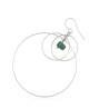 Silver Triple Hoop Earring with Green Agate