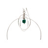 Silver Triple Hoop Earring with Green Agate