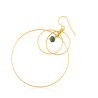 Gold plated Triple Hoop Earring with Green Agate