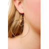 Gold plated Triple Hoop Earring with Seashell