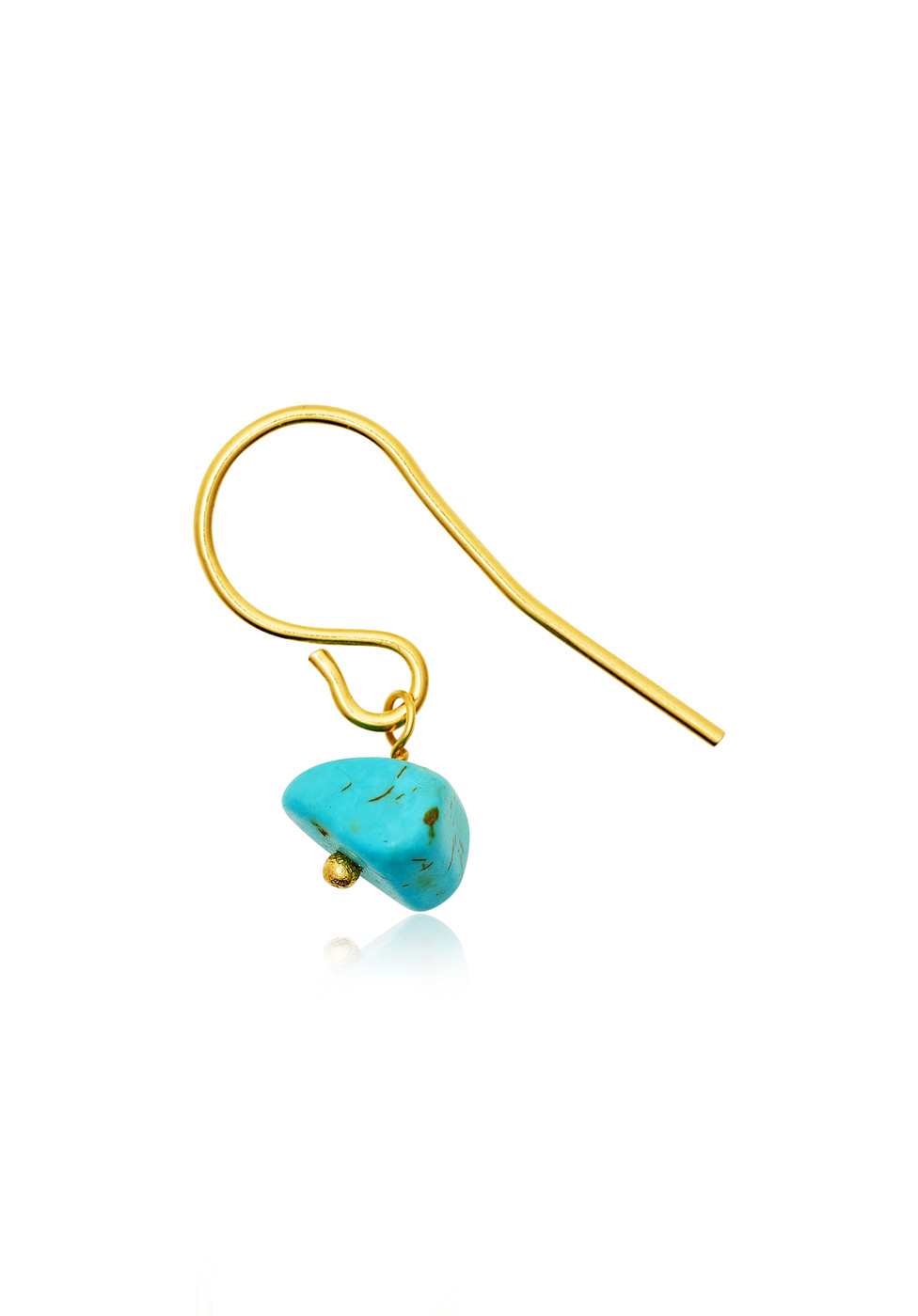 Gold plated Hook Earring with Turquoise