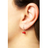 Silver Hook Earring with Coral