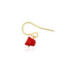 Gold plated Hook Earring with Coral