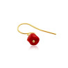 Gold plated Hook Earring with Coral