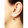 Silver Hook Earring with Malachite