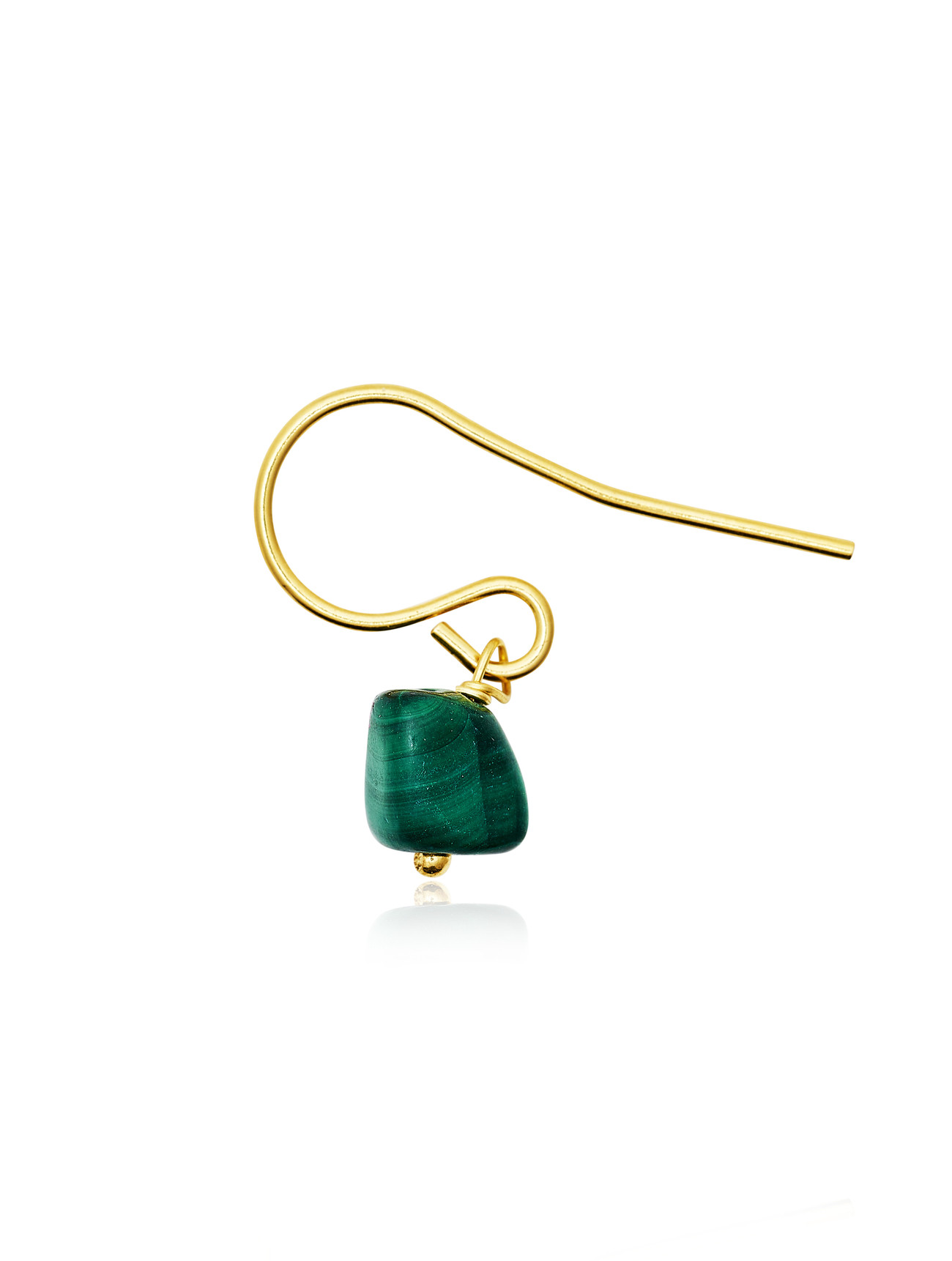 Gold plated Hook Earring with Malachite