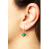 Gold plated Hook Earring with Malachite