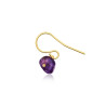 Gold plated Hook Earring with Amethyst