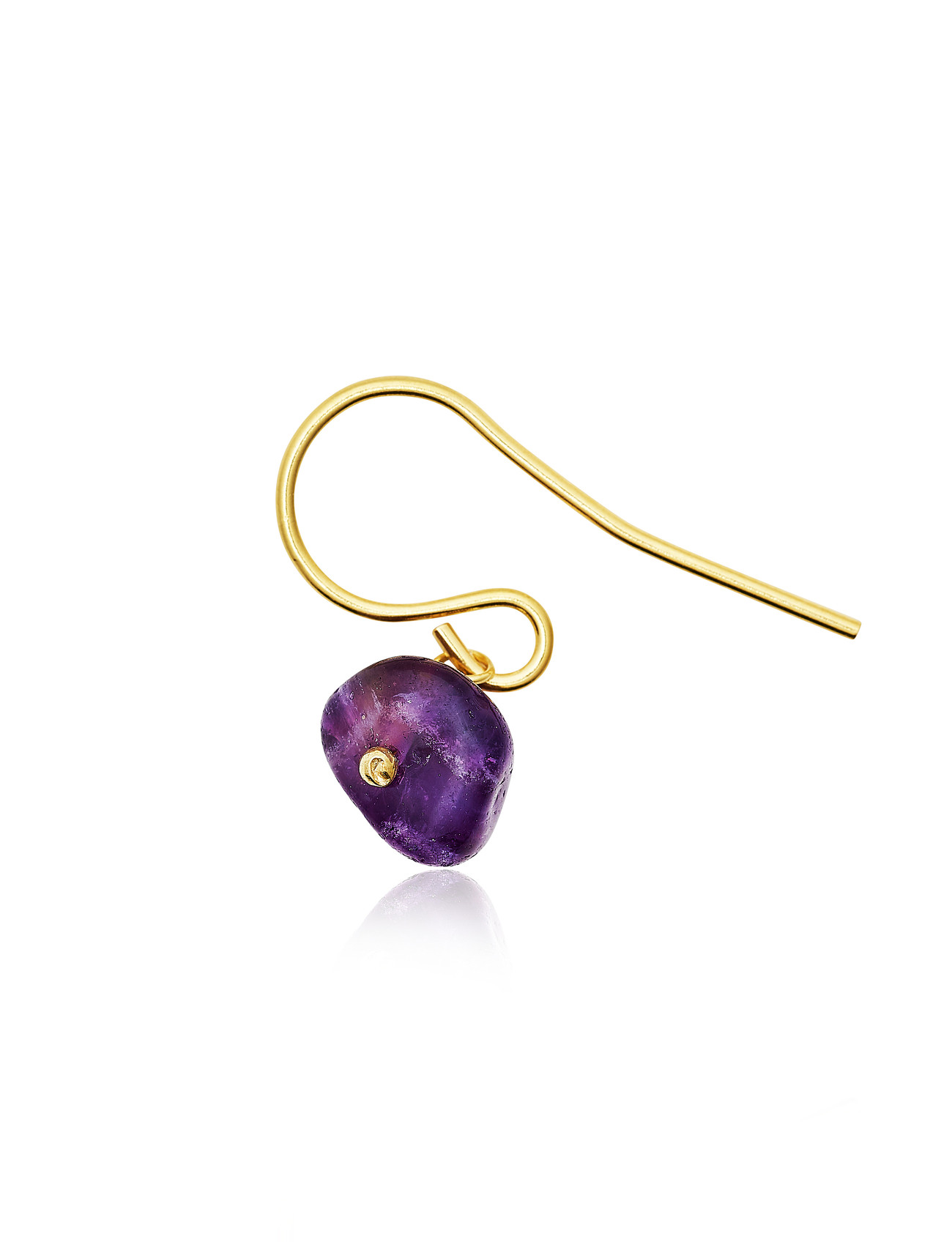 Gold plated Hook Earring with Amethyst