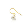 Gold plated Hook Earring with White Keshi Pearl