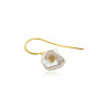 Gold plated Hook Earring with White Keshi Pearl