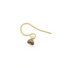 Gold plated Hook Earring with Black Keshi Pearl