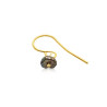 Gold plated Hook Earring with Black Keshi Pearl