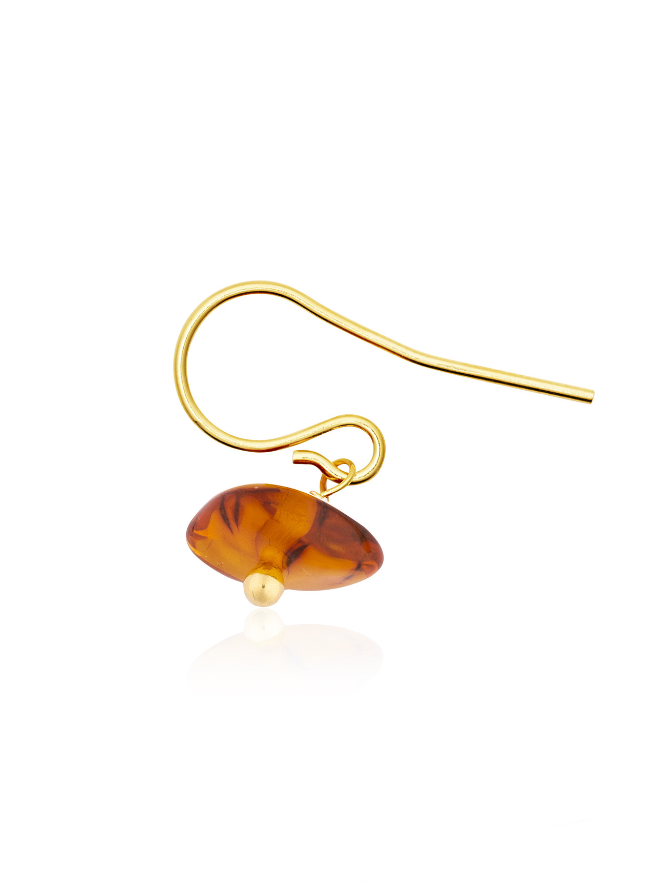 Gold plated Hook Earring with Amber