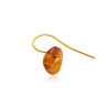 Gold plated Hook Earring with Amber