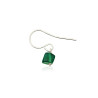 Silver Hook Earring with Green Agate