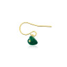 Gold plated Hook Earring with Green Agate