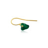 Gold plated Hook Earring with Green Agate