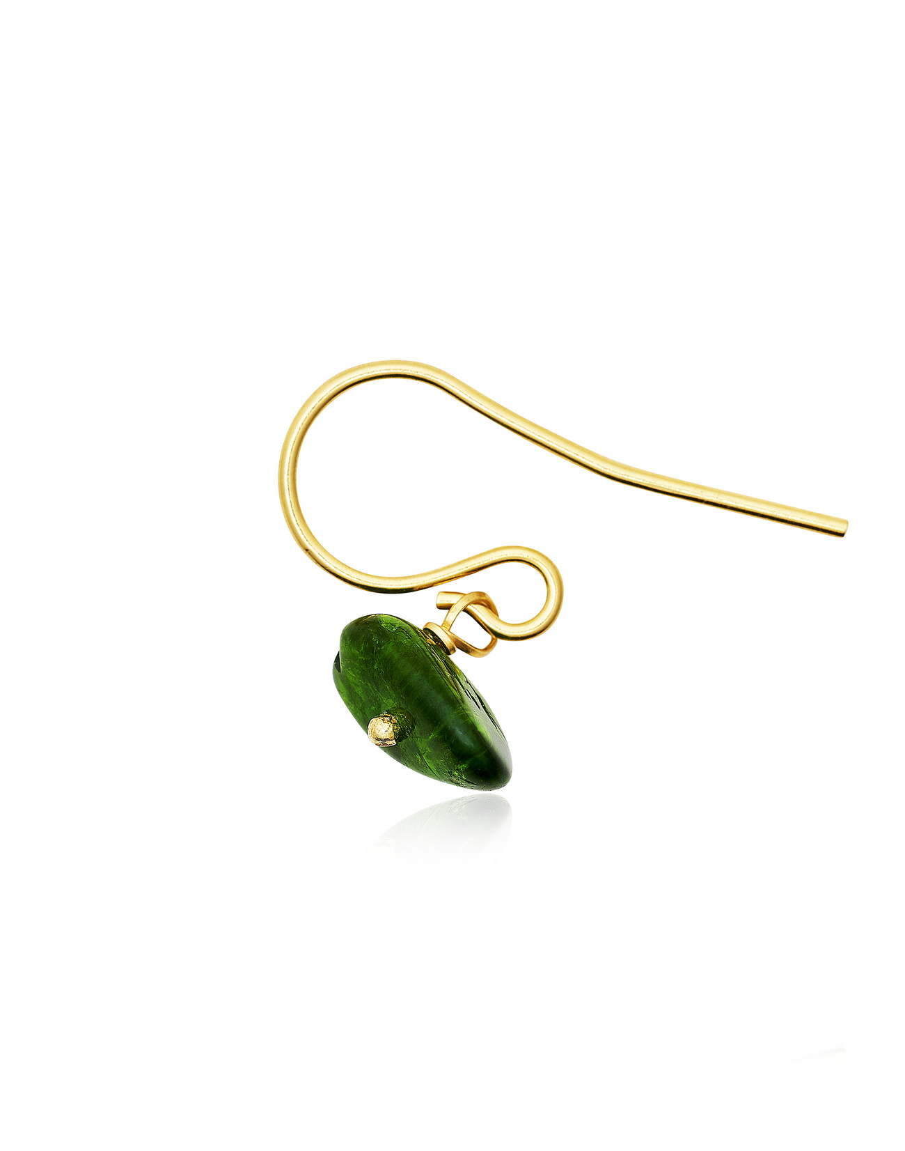 Gold plated Hook Earring with Chrome Diopside