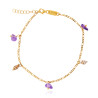 Gold plated Figaro Anklet with Ametrine